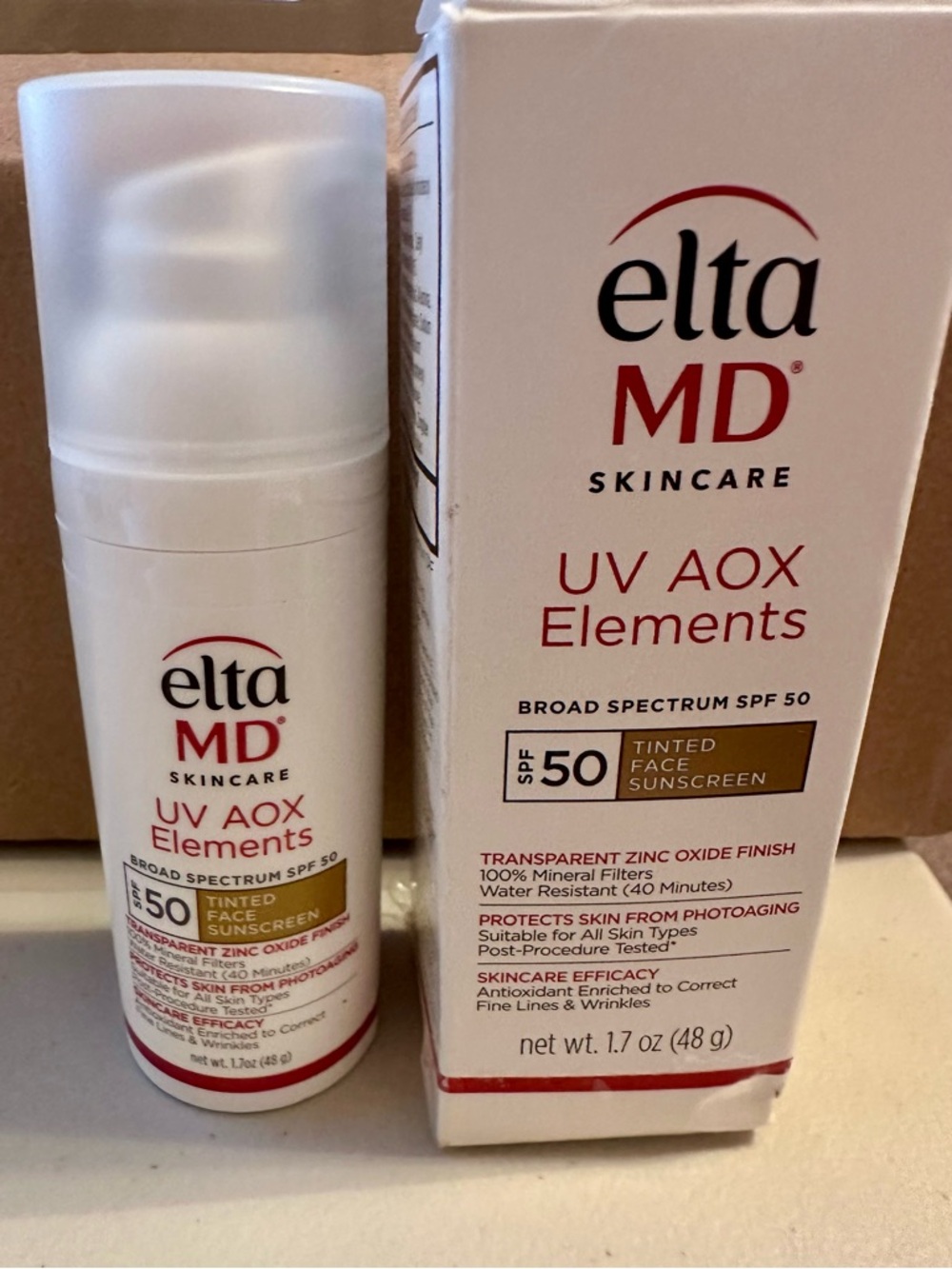 Elta MD UV AOX Elements SPF 50 Tinted Face Sunscreen - NIB